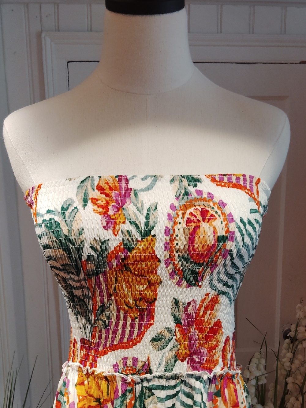 Abel The Label For Anthropologie Smocked Maxidress - Picture 2 of 13